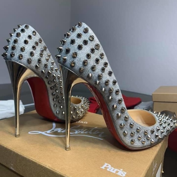 Christian Louboutin Shoes - Christian Louboutin Pigalle Follies Glitter Spikes